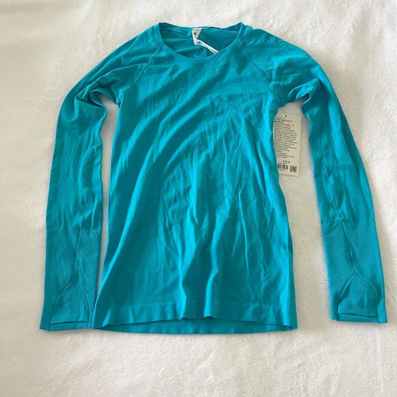NWT Lululemon Swiftly Tech Long Sleeve T-Shirt Turquoise Tide - Picture 5 of 8